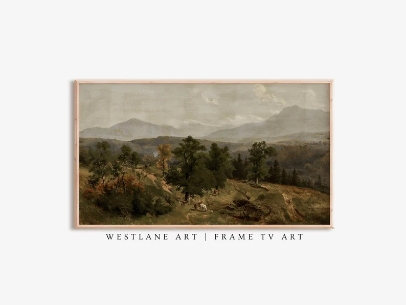 Frame TV Art Moody Country Landscape Painting Vintage Art | DIGITAL TV Download Westlane Instant ... | Etsy (US)