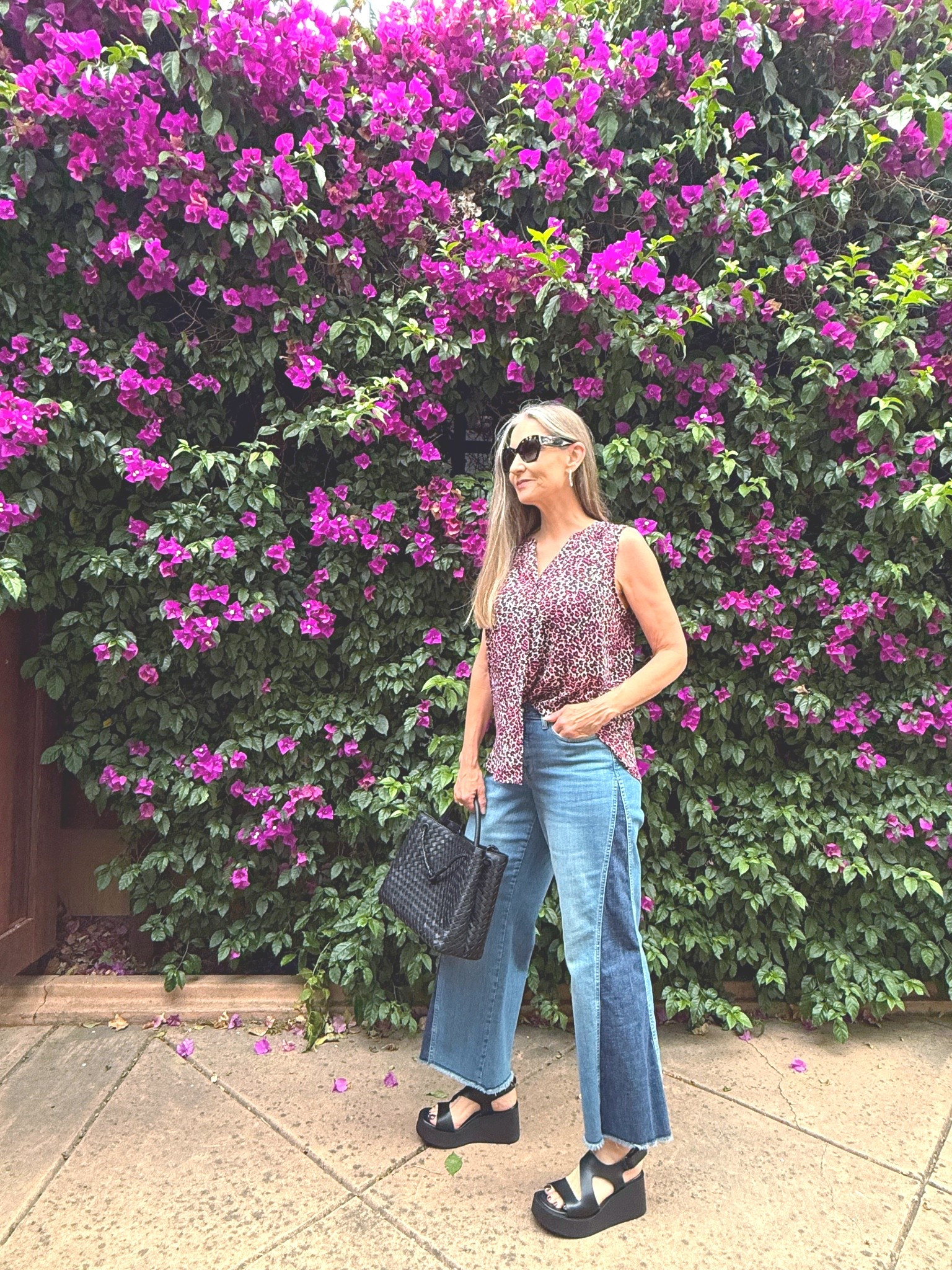 The cutest summer outfit! #flatteringjeans #cooljeans #denimtrends #summerootd #sleevelessblouse #animalprint #pinkleopard #styleover50 size down 1 size in jeans!

#LTKootd #LTKOver40 #LTKSeasonal
