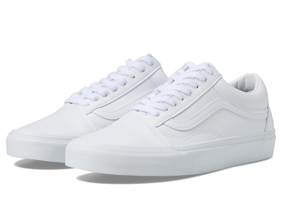 Vans Old Skool Shoes (Classic Tumble) True White : Men's 9.5 - Women's 11 Medium, Canvas/Leather/Suede | Zappos