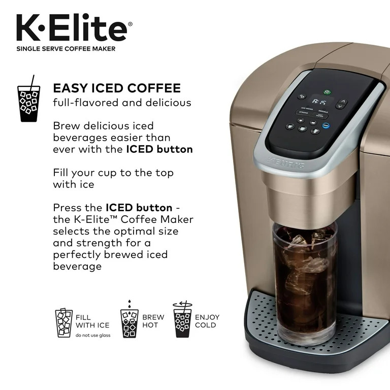 Keurig K-Elite, Single Serve K-Cup Pod Coffee Maker, Brushed Gold | Walmart (US)