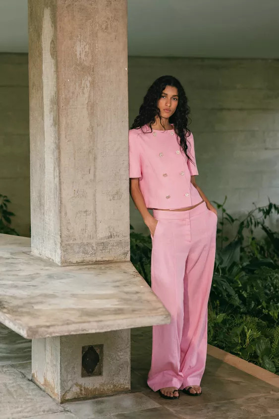 STRAIGHT LEG LINEN PANTS | Zara US