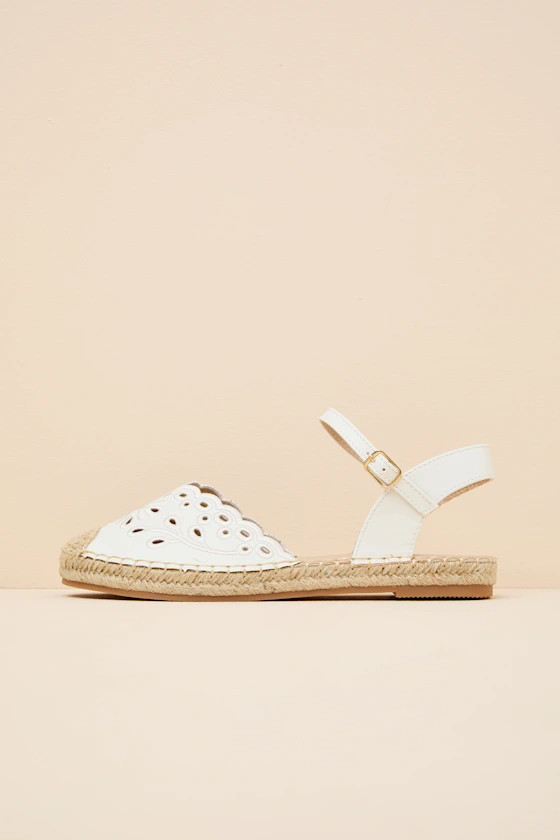 Meeka White Ankle Strap Flatform Espadrilles | Lulus