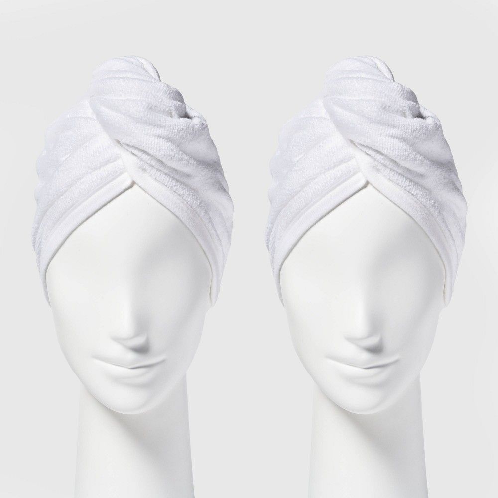 2pk Bath Hair Wrap Set White - Room Essentials | Target