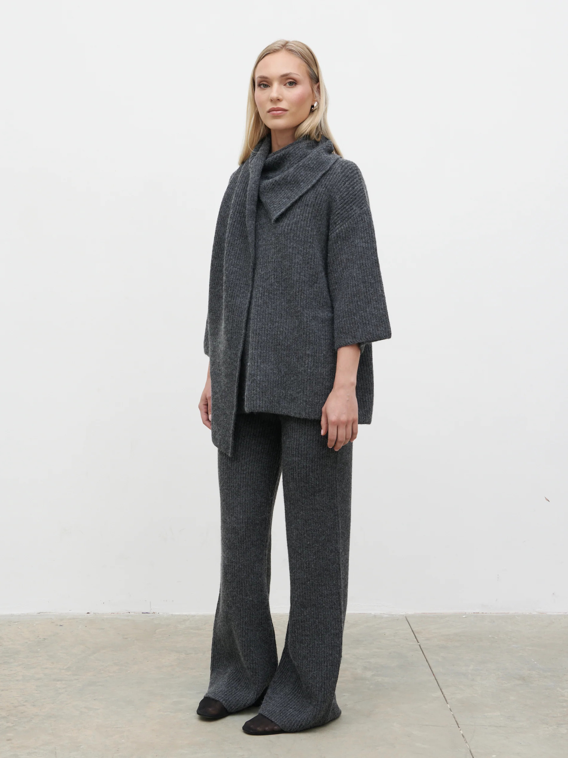 Beautrix Knit Attached Scarf Jumper | Pretty Lavish (UK)