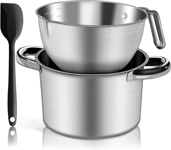 Marsheepy Double Boiler Pot Set,2000ML/1.8QT Mixing Bowl for Chocolate Melting, 2800ML/ 2.54QT 30... | Amazon (US)