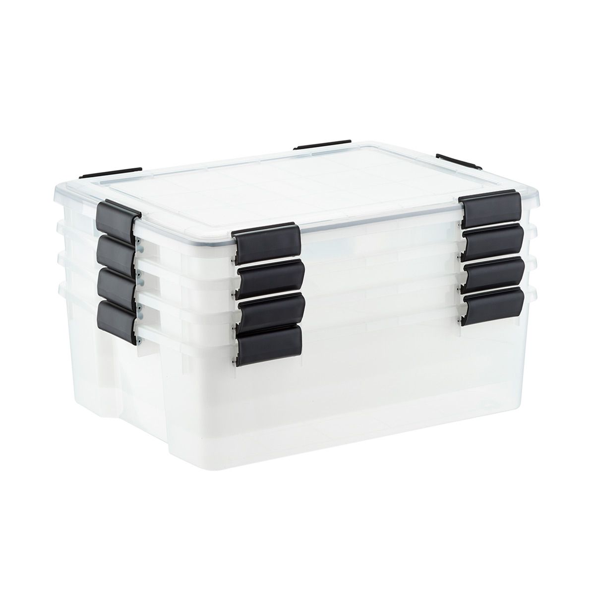 Case of 4 41 qt. Weathertight Tote Clear | The Container Store