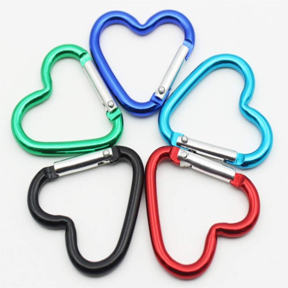 BeeSpring 10 Pcs Heart Shaped Aluminum Alloy Keychain Clip Carabiner Snaphook Hook Holder Aluminu... | Amazon (US)