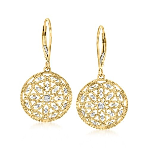 Ross-Simons 0.10 ct. t.w. Diamond Circle Drop Earrings in 18kt Gold Over Sterling | Amazon (US)