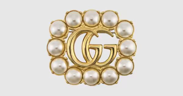Gucci Pearl Double G brooch | Gucci (US)