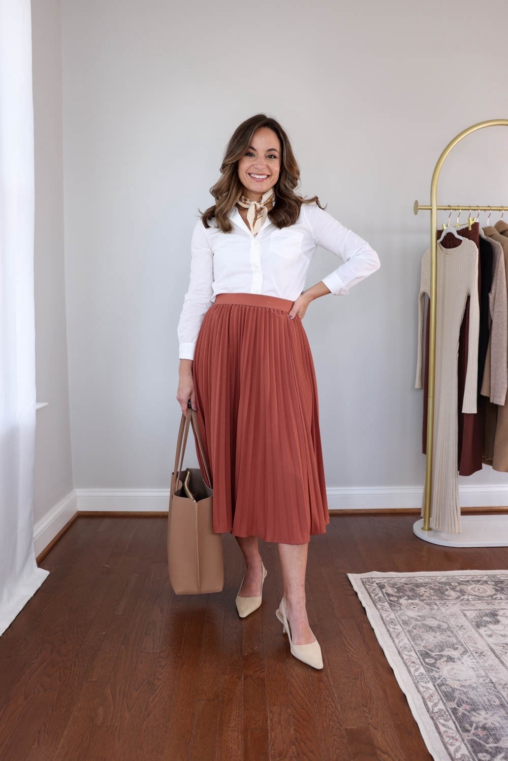 The 2025 fall workwear capsule series: pleated skirt five ways! 

Button down top (J.Crew Factory): petite xxs 
Pleated skirt (Amazon): small in brown 

*beige heels links are a slightly different color.

My measurements for reference: I’m 4’10” and 105lbs. My bust, waist, and hip measurement is 32”, 24”, and 36”.

#LTKPetite #LTKWorkwear