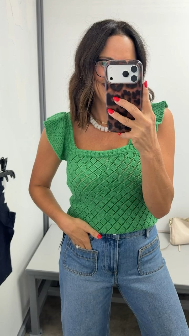 Walmart has the cutest little tops right now 💚 This crochet tank is such a fun pop of color and I love the ruffle straps! So cute with jeans now and shorts for warmer days. Wearing XS.

#WalmartFashion #WalmartFinds #WalmartStyle #AffordableFashion #LTKFinds