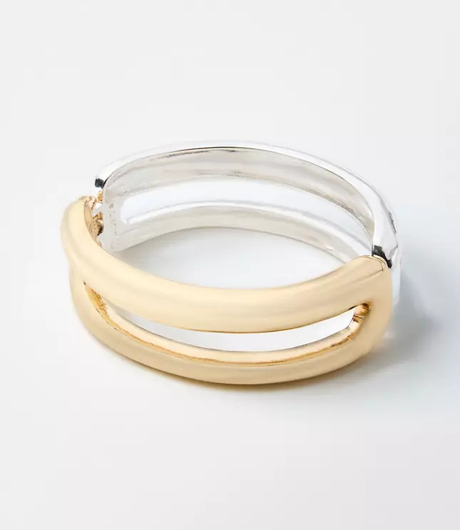 Mixed Metal Chunky Cuff Bracelet | LOFT