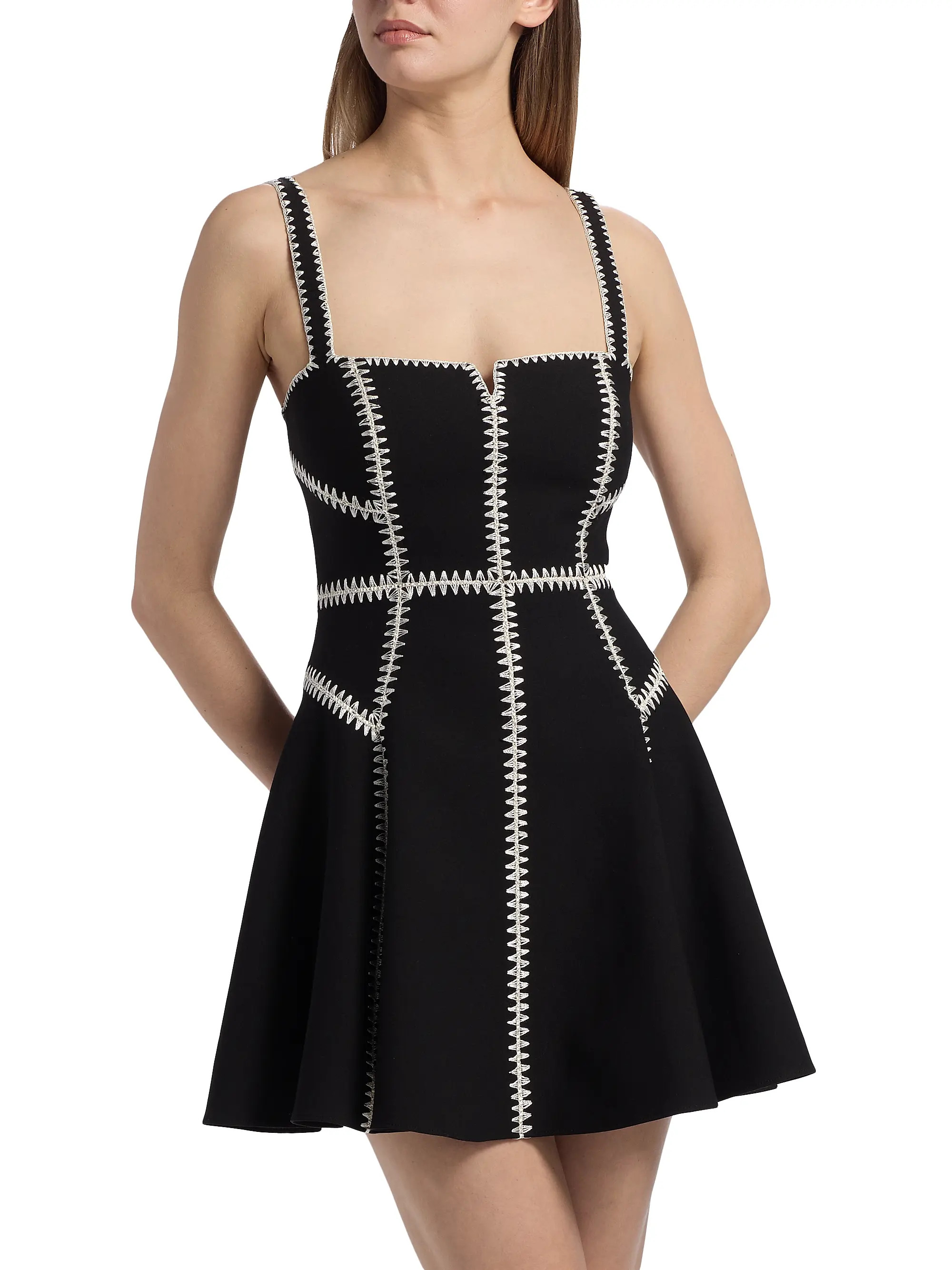 Jelena Contrast-Trimmed Minidress | Saks Fifth Avenue