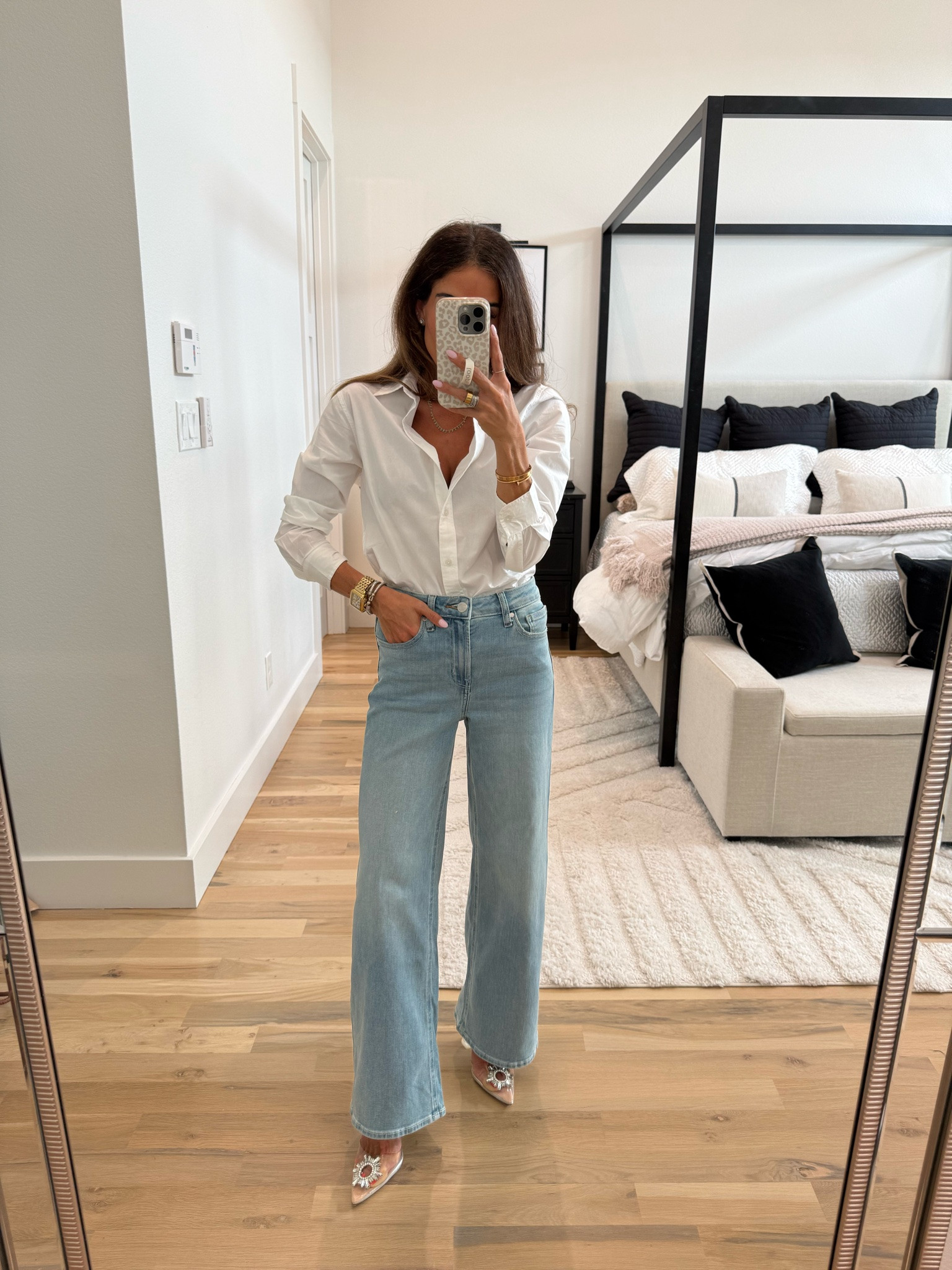 Classic button down shirt size XS organic cotton petite friendly stretchy jeans I love fall outfit ONLY $50 size 24 short

#LTKPetite #LTKSaleAlert