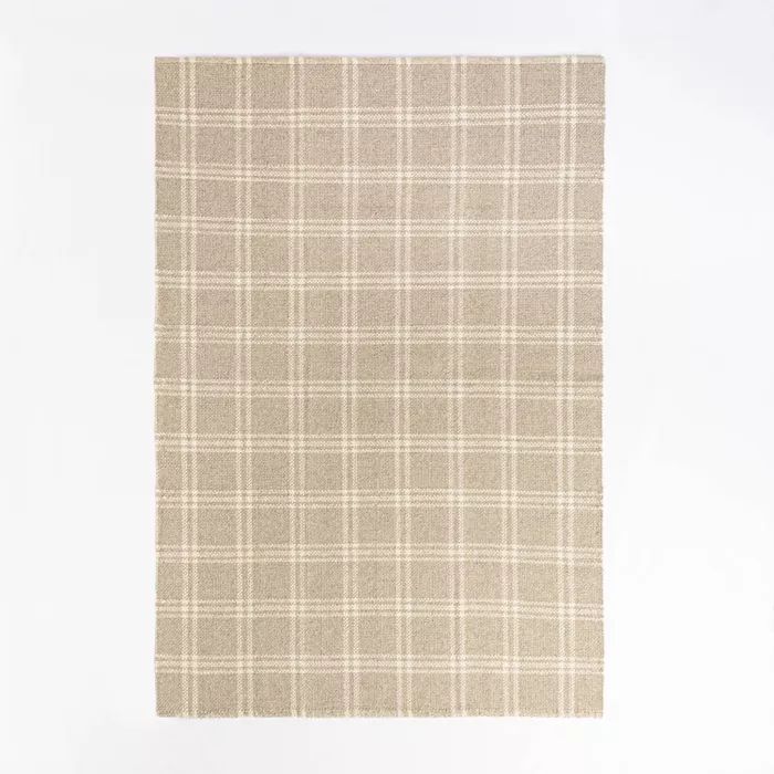 Cottonwood Hand Woven Plaid Wool/Cotton Area Rug Neutral - Threshold™ designed with Studio McGe... | Target