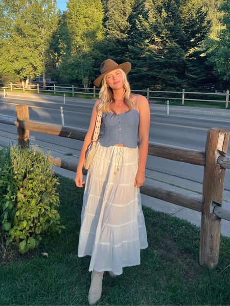 Top and skirt run TTS, wearing a large in both 

#westernchic #countrychic #westernstyle #jacksonhole 

#LTKunder50 #LTKtravel #LTKunder100
