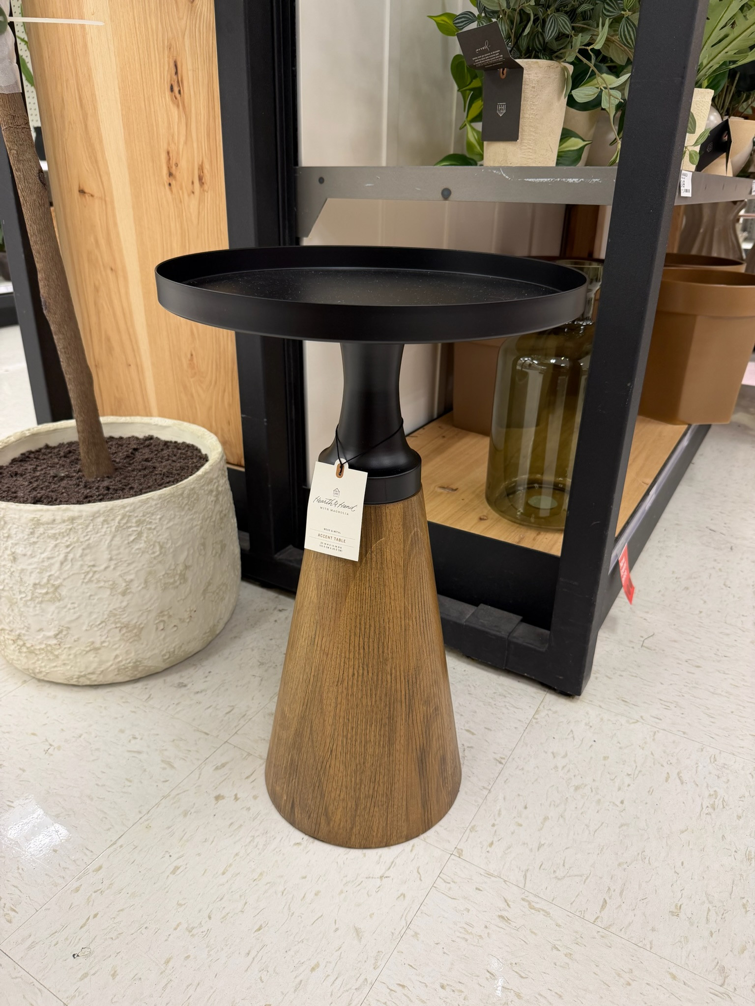 A small table that makes a big statement - this new Hearth & Hand accent table has the prettiest mixed-material design and is perfect beside a sofa, accent chair or bed. The black and natural wood combination makes it easy to style with almost any space. wedding guest dress summer, teacher outfits, back to school outfits, country concert outfits, date night outfits, vacation outfits beach, business casual workwear, fall outfits women, summer dresses, travel outfits
 

 #LTKSeasonal #LTKHome