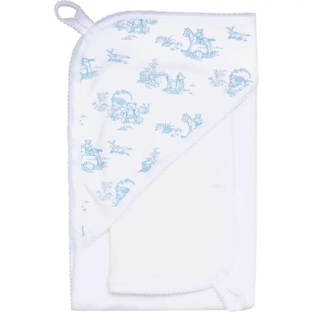 Nellapima Blue Toile Hooded Towel - Baby at Nordstrom | Nordstrom