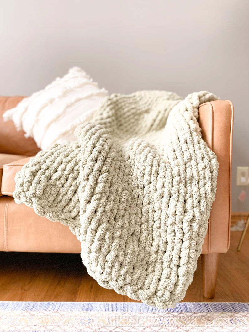 Handmade Knit Chunky BlanketHome Decor Perfect Gifts for | Etsy | Etsy (US)