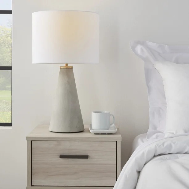 Nourison 22" Light Grey Natural Concrete Table Lamp, Modern, Contemporary, Industrial, Transition... | Walmart (US)