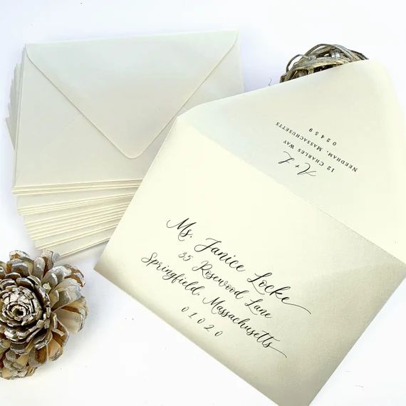 Opal Metallic Shimmery Ivory Wedding Envelopes | 25 Blank Envelopes (Address Printing Available) ... | Etsy (US)