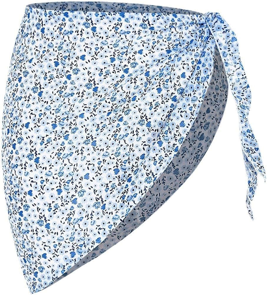 ZAFUL Women's Sarong Coverups Beach Wrap Sheer Bikini Wraps Chiffon Cover Ups for Swimwear | Amazon (US)