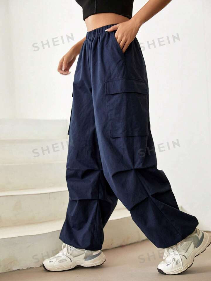 SHEIN EZwear Flap Pocket Side Cargo Pants | SHEIN