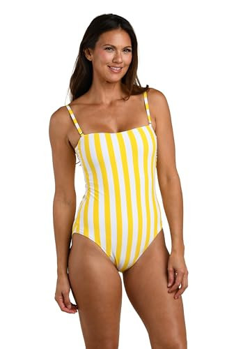 La Blanca Women's One Piece Swimsuit Bandeau Tummy Control Bathing Suit, Soleil//Coastal Clubhouse, 12 | Amazon (US)