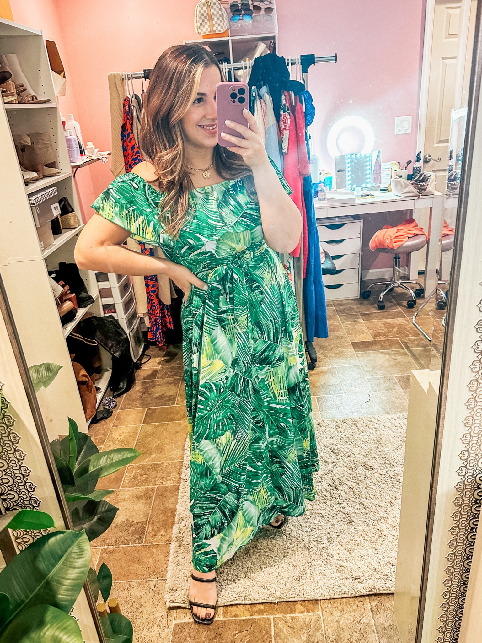 Amazon palm tree off the shoulder dress for spring/ summer vacation 

#LTKSeasonal #LTKfindsunder50 #LTKstyletip