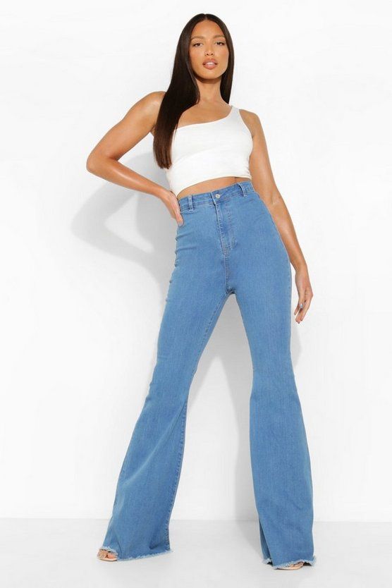 Tall Stretch Denim Flared Jean | Boohoo.com (US & CA)