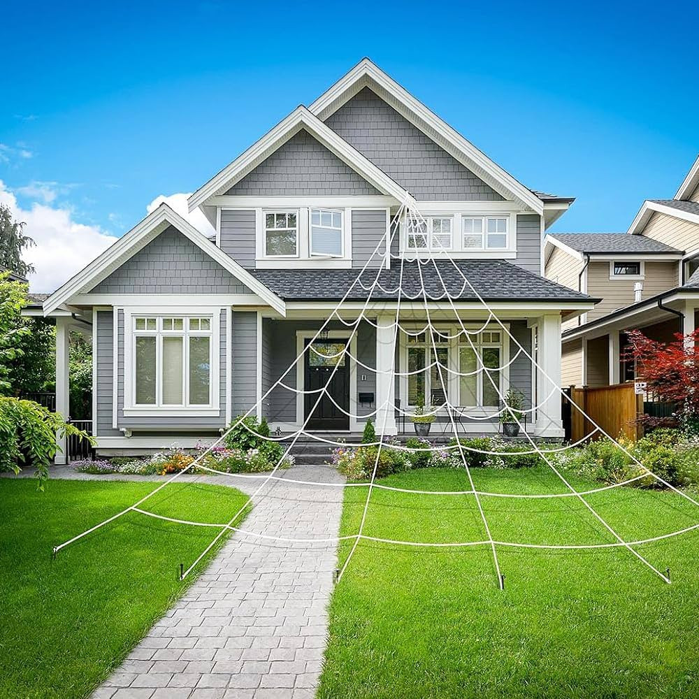 Amazon.com: PREXTEX Halloween Decor Spider Web with 25ft Cobweb Rope - Halloween Decorations Outd... | Amazon (US)