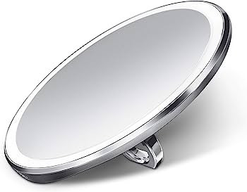 simplehuman Sensor Mirror Compact 4" Round, 3X Magnification, Brushed Stainless Steel | Amazon (US)