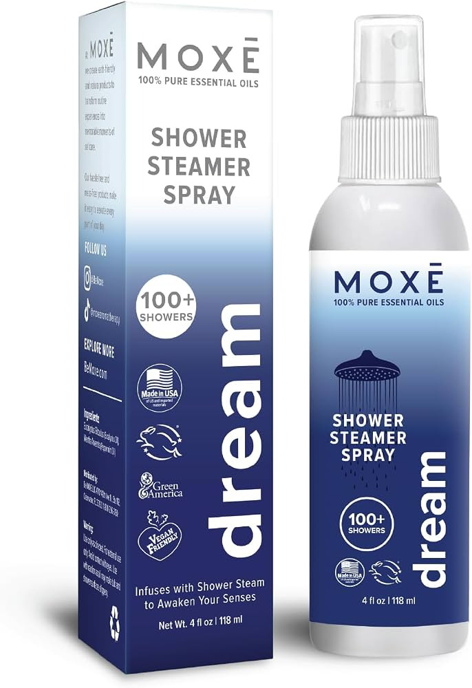 MOXE Shower Mist, Spa Steam Spray, Certified Natural Essential Oils, Aromatherapy, Tension Relief... | Amazon (US)