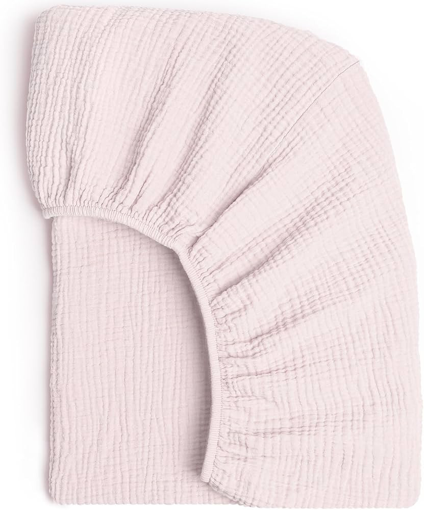Lulu moon Muslin Crib Sheet Fitted Crib Mattress Sheet for Boys and Girls, 28"x 52" Soft Pink | Amazon (US)