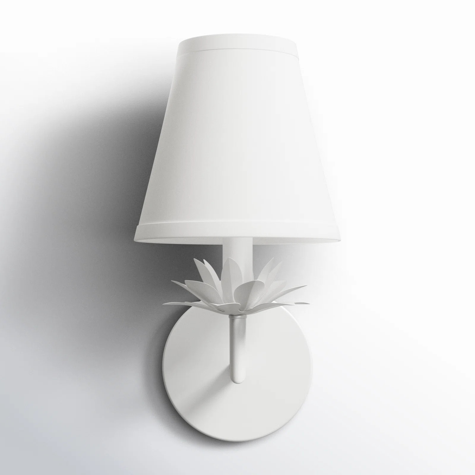 Idalia 1 - Light Dimmable Armed Sconce in White | Wayfair North America
