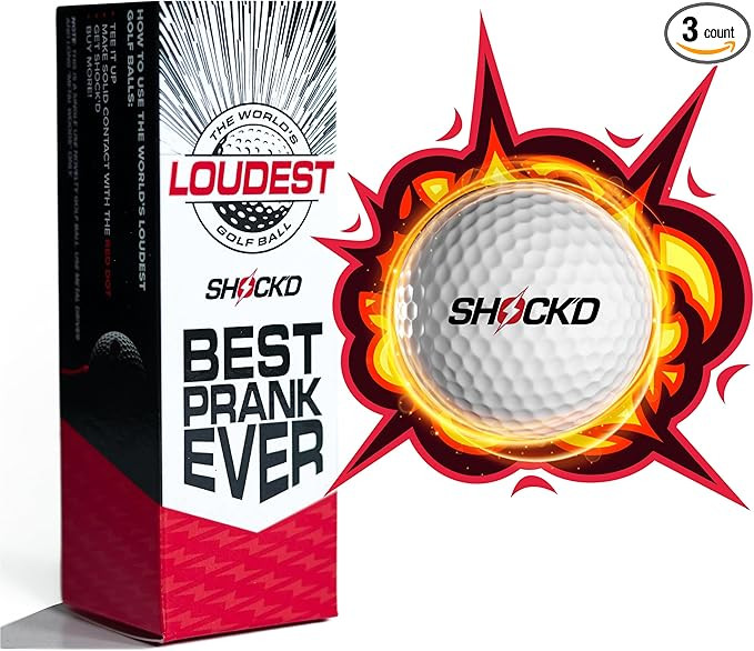 SHOCK'D GOLF BALLS - The World's Loudest Golf Ball - Viral Prank Ball (Sleeve of 3, Novelty) | Amazon (US)