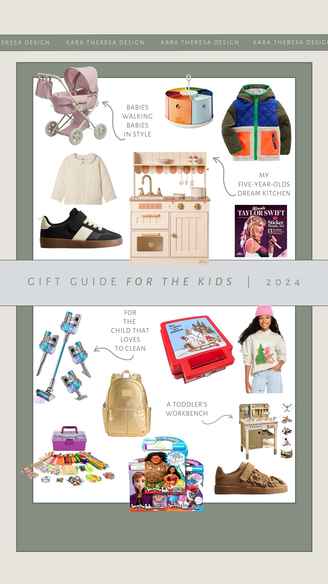 gift guide for the kids 2024 // #designbykaratheresa

Amazon baby doll stroller, imagine ink magic pictures coloring book sets, arts craft supplies for kids, h&m flower-detail sneakers, boy sneakers, Amazon kids tool set, Boden borg mix jacket, Amazon essentials x Sofia grainge toddlers, Williams-sonoma the grinch deluxe waffler, old navy wicked pullover, toy kitchen, Taylor swift sticker book, pottery barn spinning metal rainbow caddy, 4-in-1 kids vacuum that really work, STATE bags Kane mini backpack metallic gold

#LTKHoliday #LTKGiftGuide #LTKKids