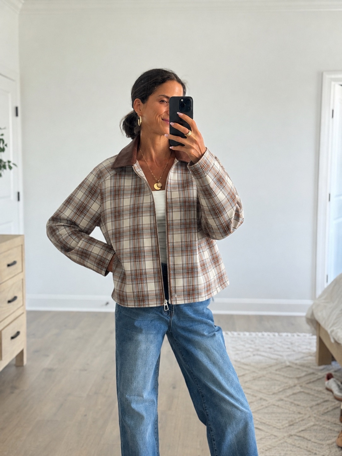 Plaid season is officially here 🤎🍂 This jacket + relaxed denim is such an easy fall combo. Cute, casual, and one of those outfits you can wear just about anywhere!

#LTKSeasonal #LTKmomlife #LTKootd