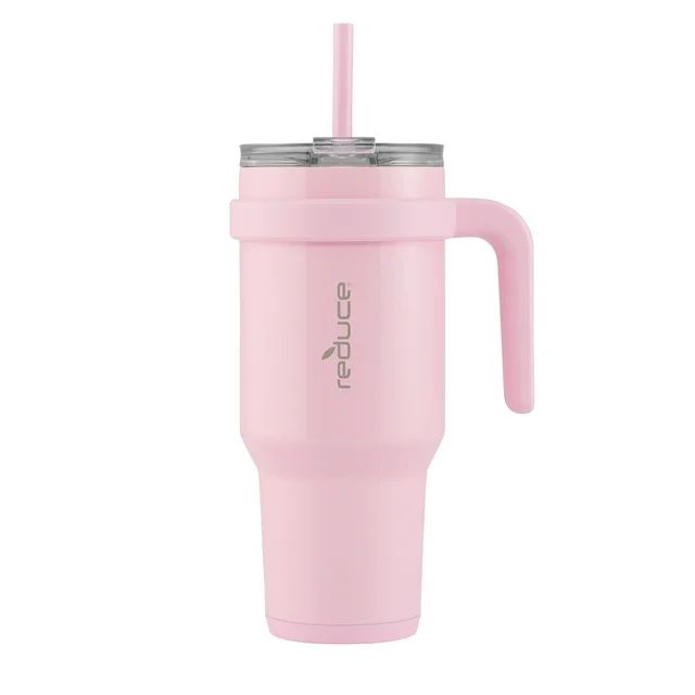 Reduce Slim Cold1 Tumbler - Straw, Lid & Handle. Insulated Stainless Steel 40oz, Blossom Pink | Walmart (US)