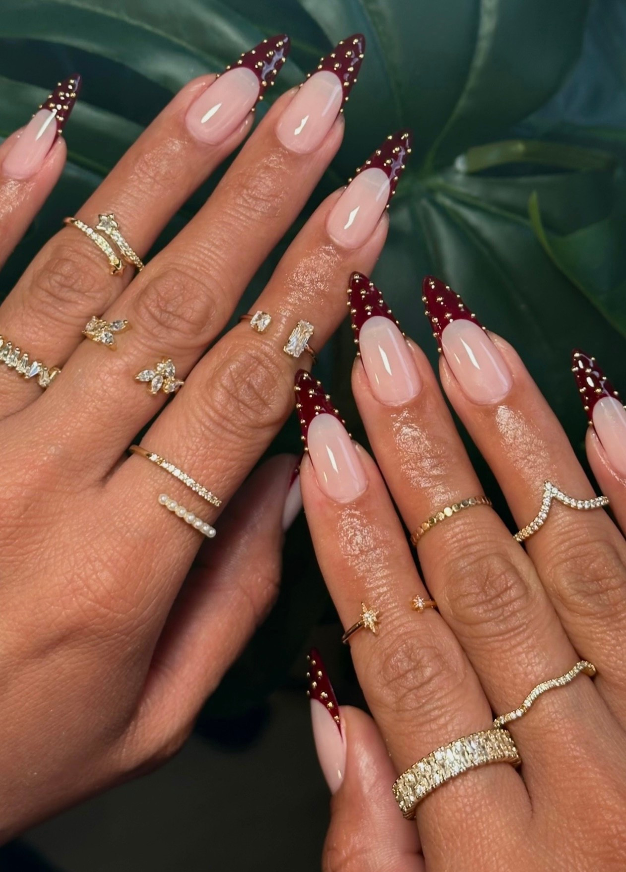 the accessories and the nails
