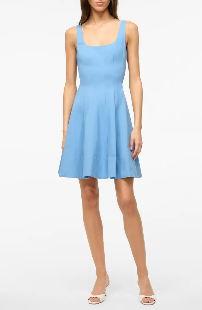 STAUD Wells Stretch Cotton Fit & Flare Dress | Nordstrom | Nordstrom
