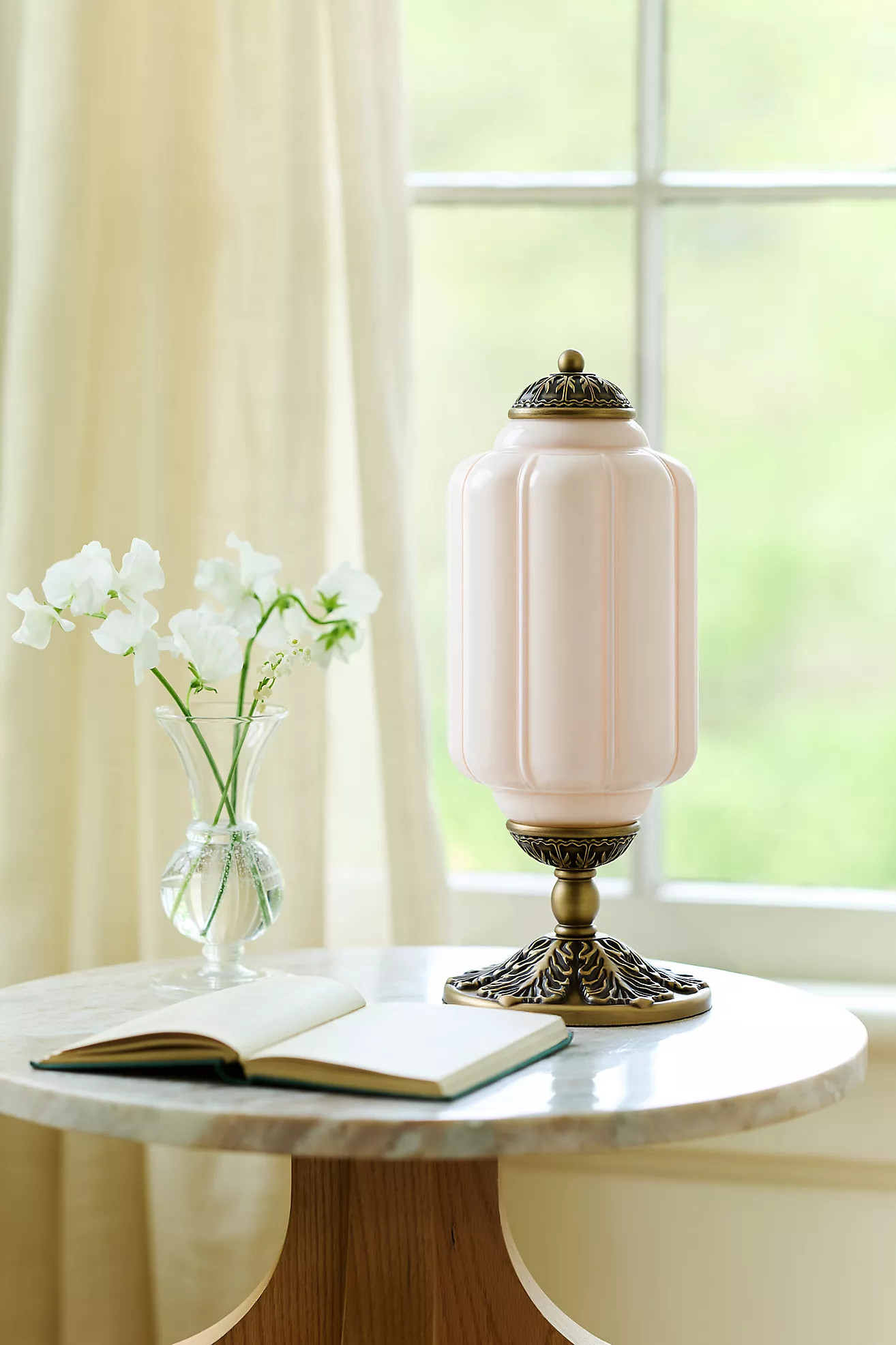 The Eloise Scallop Milk Glass Table Lamp | Anthropologie (US)