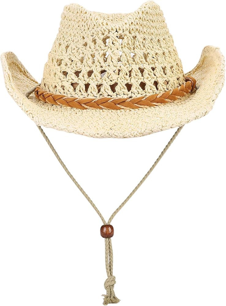 Shapeable Wide Brim Straw Hat Kids Sun Protection Cowboy Hats Spring Summer Anti UV Sun Hat Foldable Travel Beach Cap Western Cowgirl Bush Hats with Chin Strap for Boys Girls Age 3-6 | Amazon (UK)
