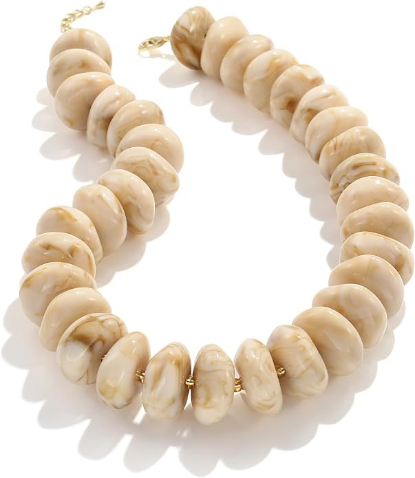 CONRAN KREMIX Colorful Chunky Beaded Necklace for Women,Large Acrylic Bead Choker Statement Neckl... | Amazon (US)