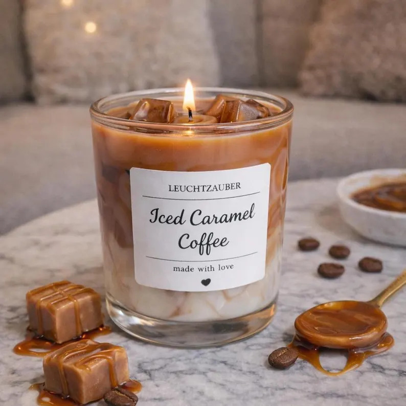 Iced Caramel Coffee Kerze Duftkerze – Dessert Kerze aus Sojawachs handgemacht, Kaffee Geschenk,... | Etsy (US)