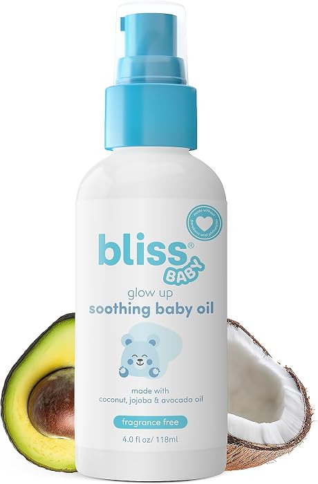Bliss Baby Oil, All Natural, Premium & Unscented, Vegan - Made with Organic Avocado Oil, Coconut ... | Amazon (US)