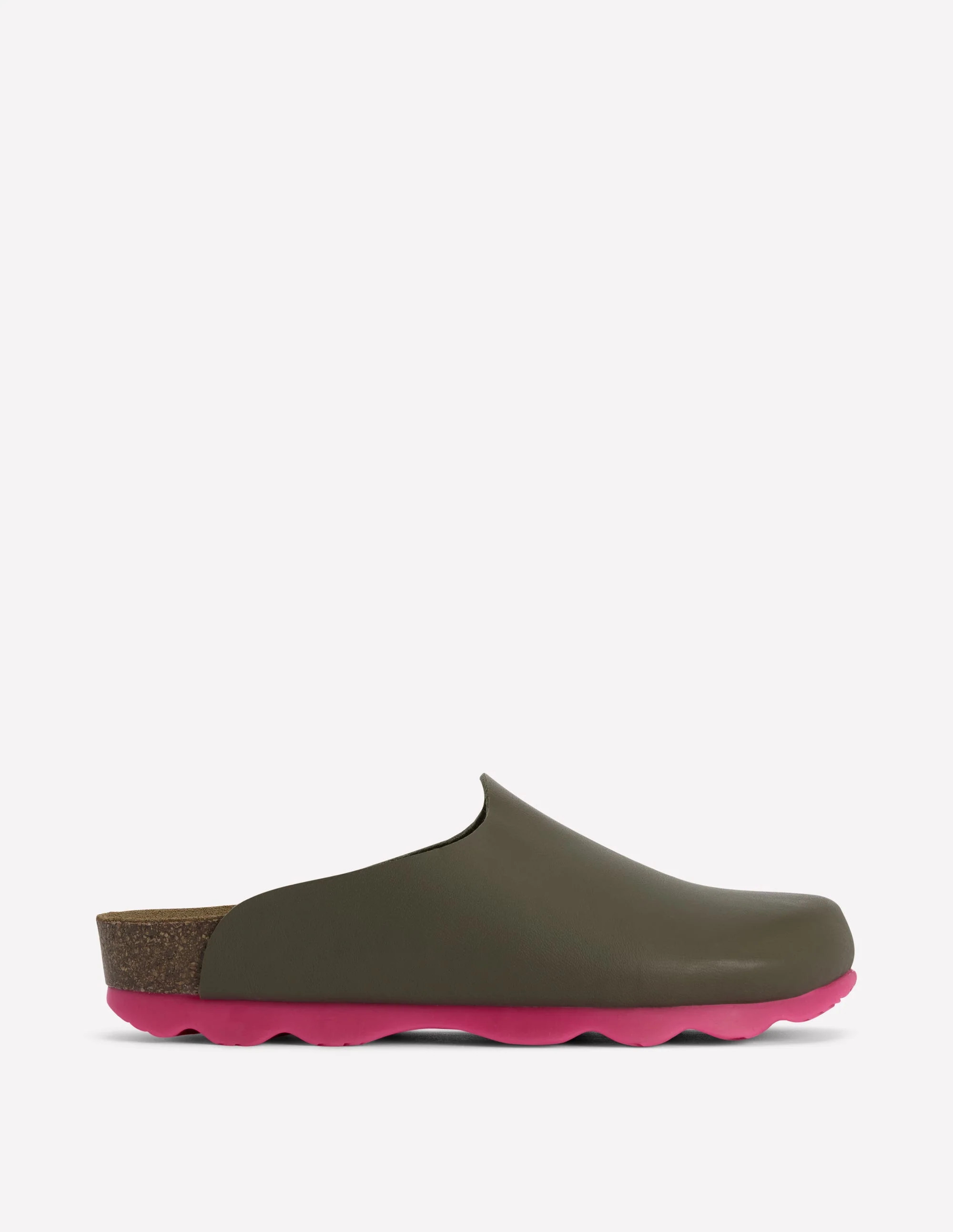 Lyla Colour Block Clogs-Khaki/Pink | Boden (US)