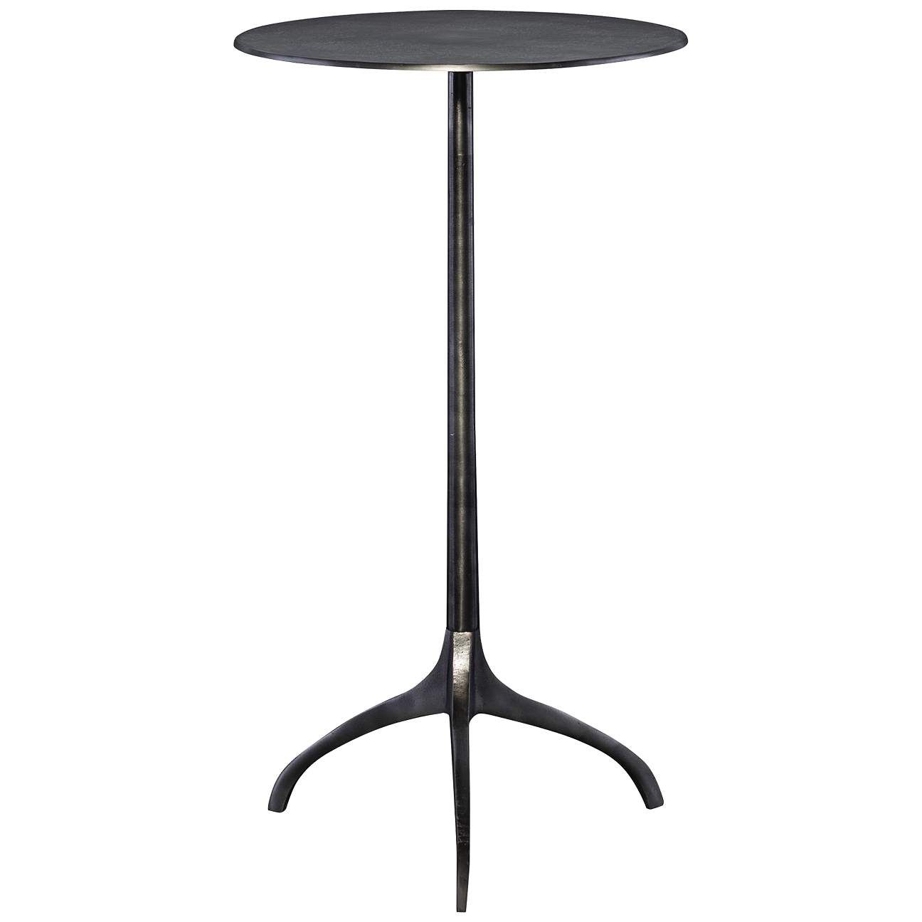 Uttermost Beacon 14" Wide Antique Nickel Tripod Accent Table | Lamps Plus