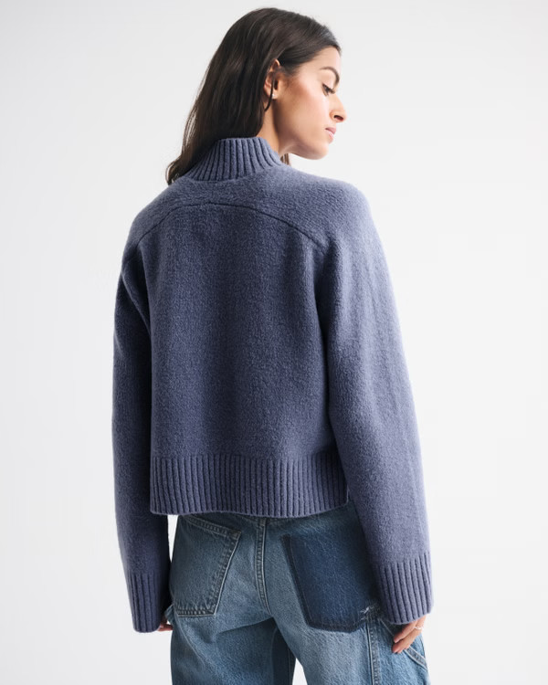 Women's Easy Cable-Knit Mockneck Sweater | Women's Tops | Abercrombie.com | Abercrombie & Fitch (US)