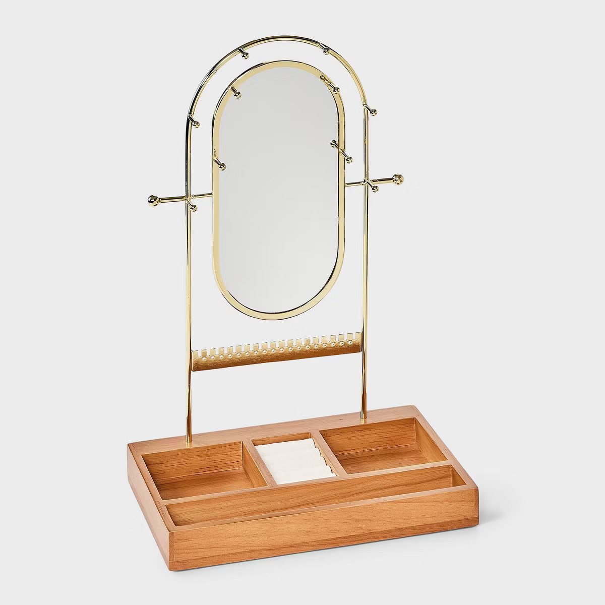 Oval Mirror Standing Jewelry Organizer - A New Day™ Brown/Gold | Target